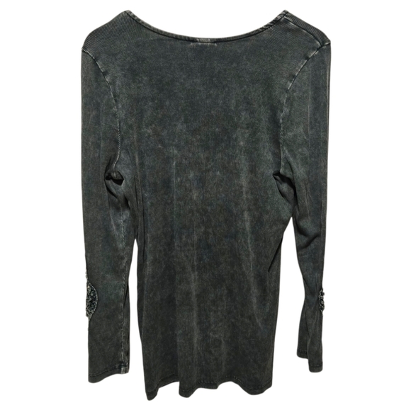 Torrid Cotton Modal Scoop Neck Ribbed Crochet Long Sleeve Top Size 2 - Picture 3 of 8